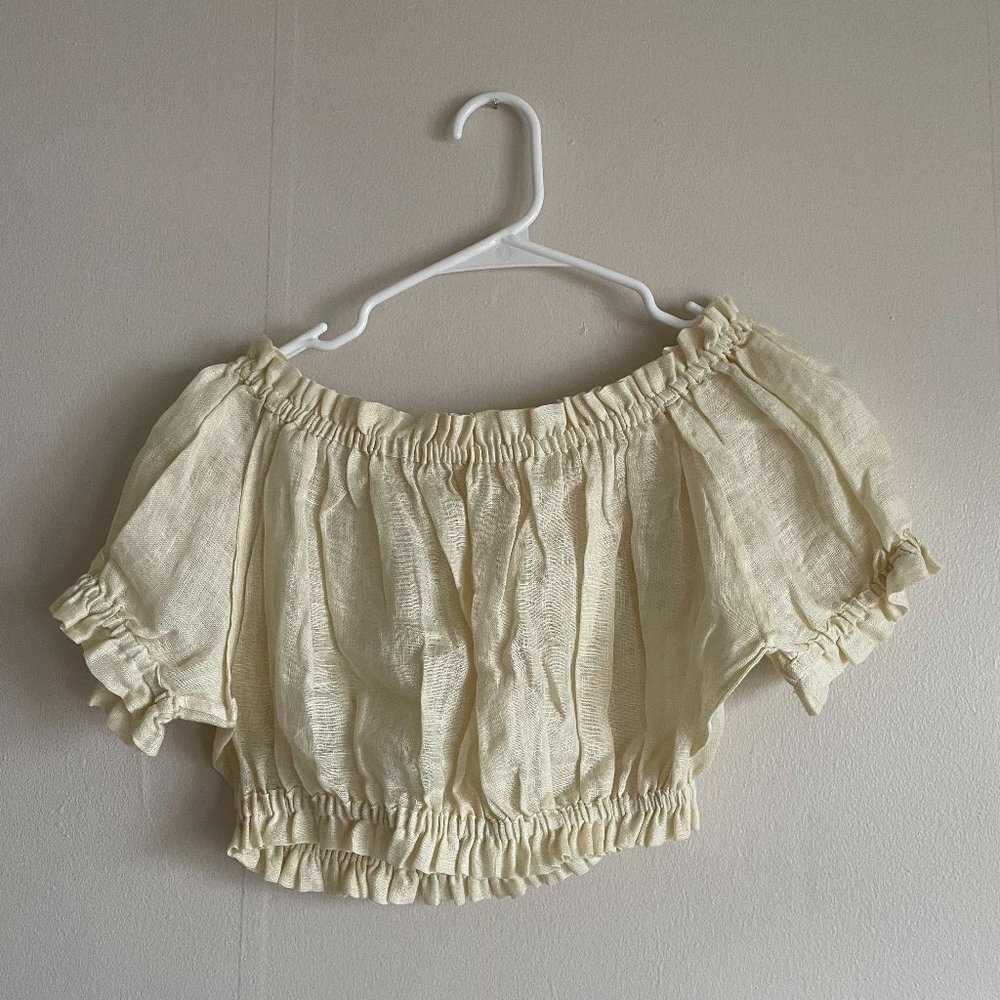 Handmade Cropped Cream Top